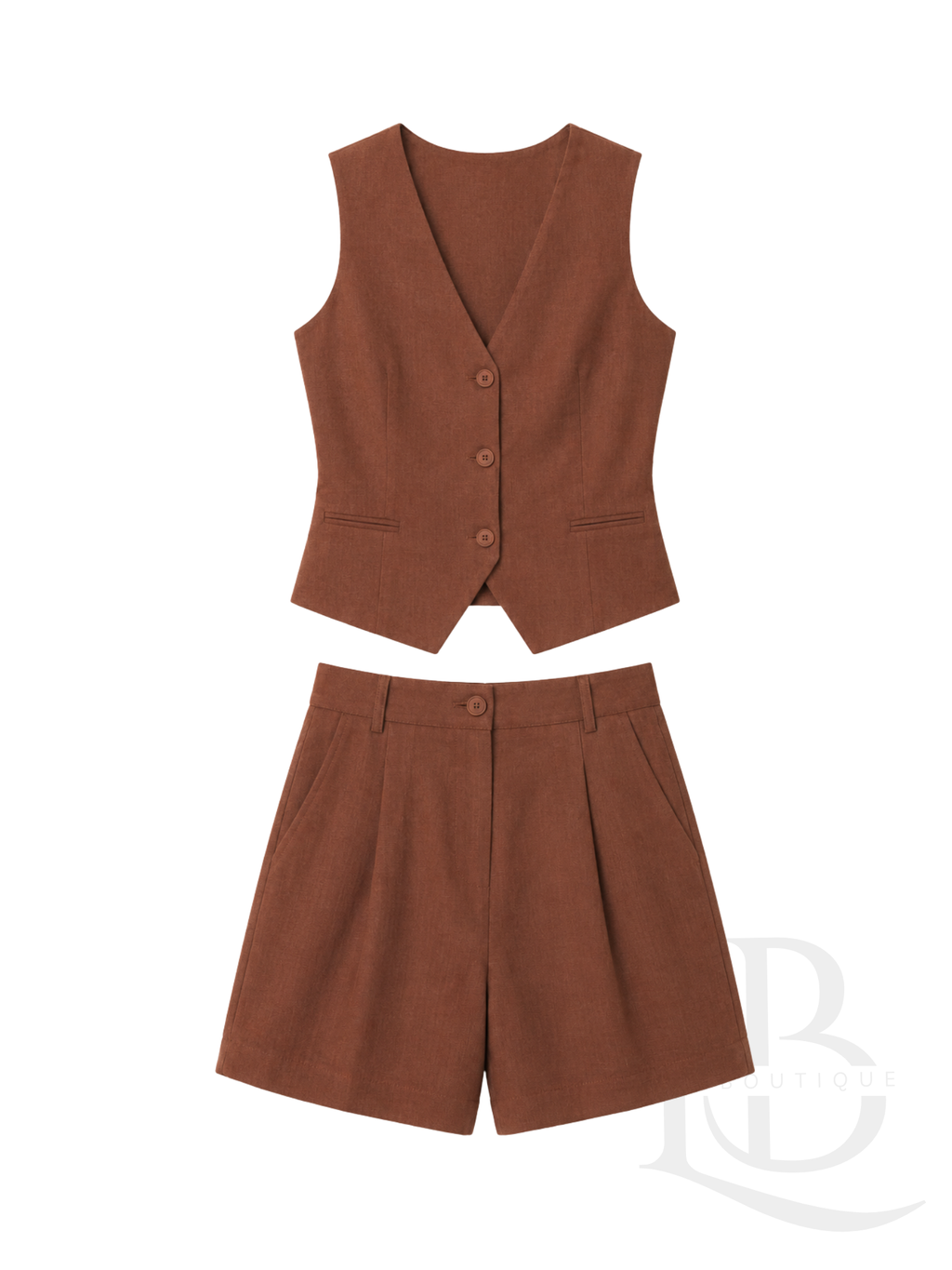 TRAJE DE LINO MARRÓN