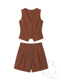 TRAJE DE LINO MARRÓN