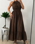 VESTIDO APERTURA MARRÓN