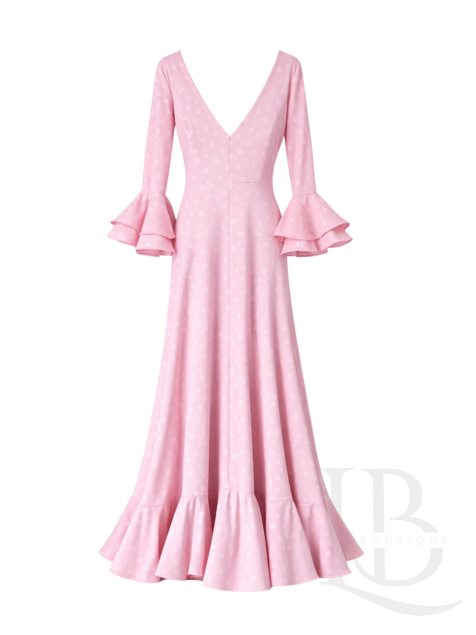 VESTIDO FLAMENCO DE LUNARES, ROSA