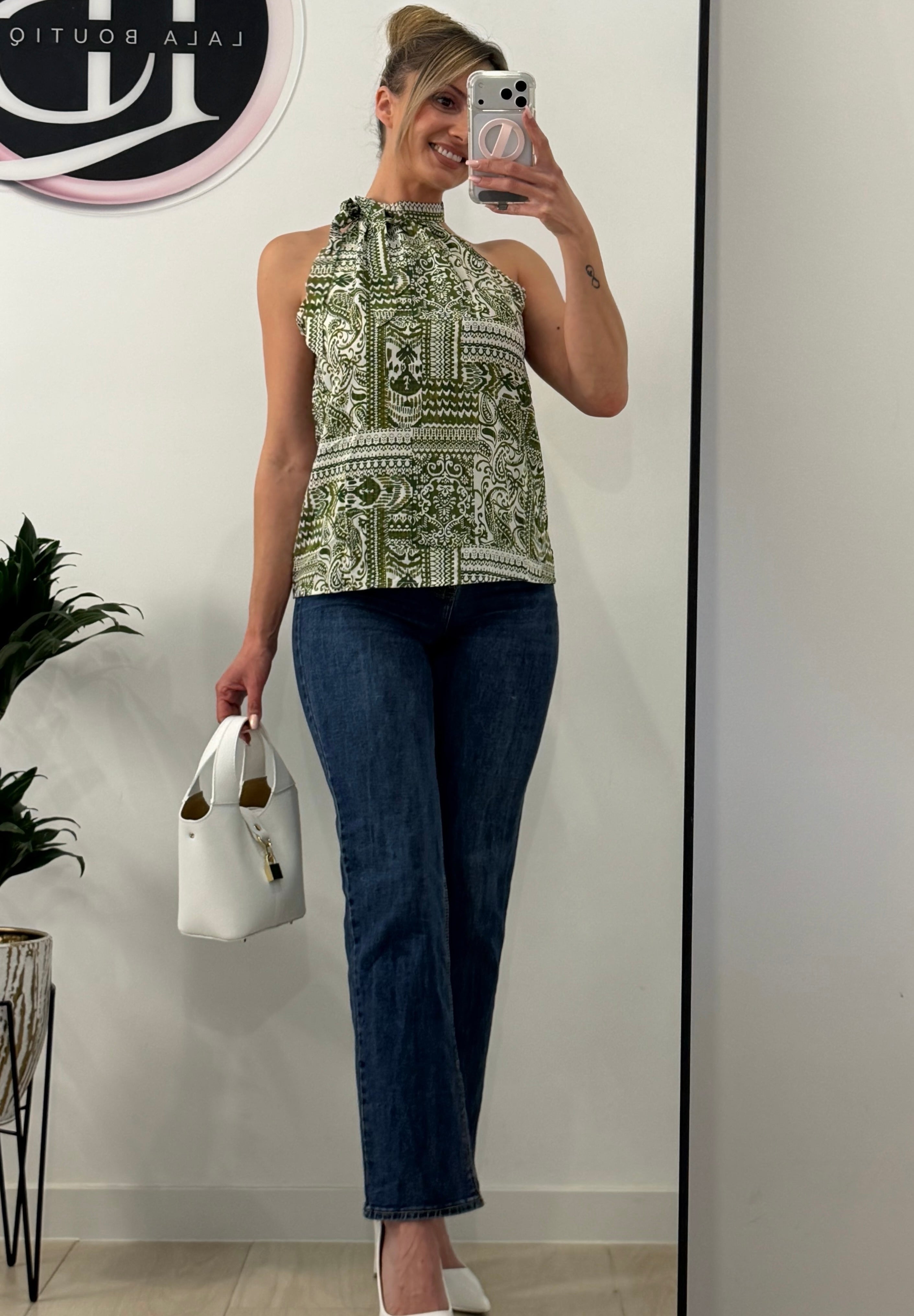 CAMISA FLUIDA AZUL VERDE