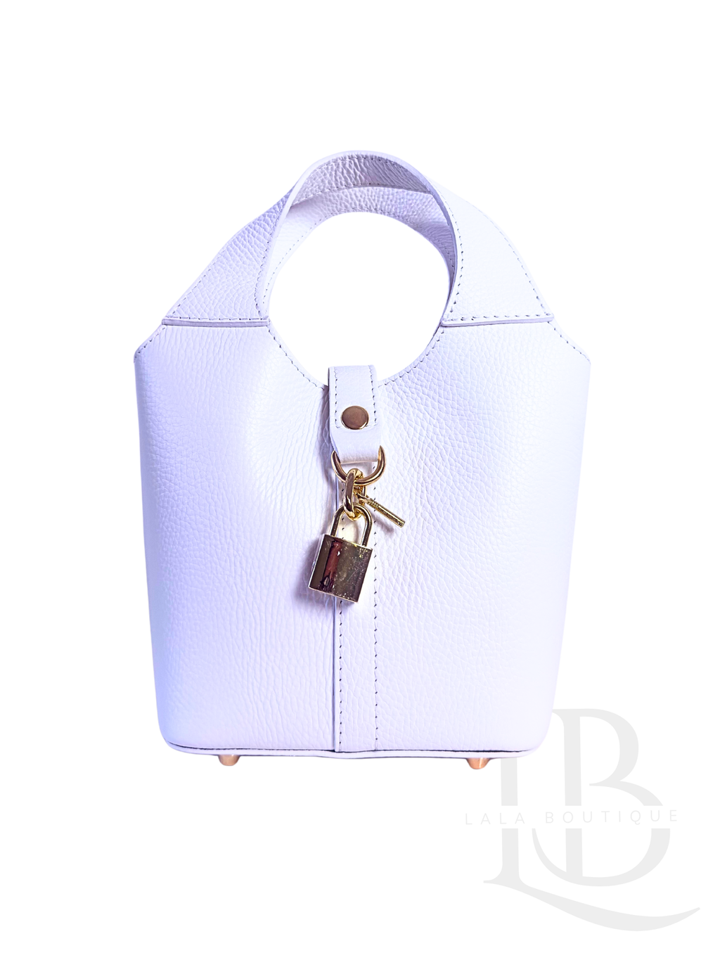 BOLSO DE PIEL COMPACTO, BLANCO