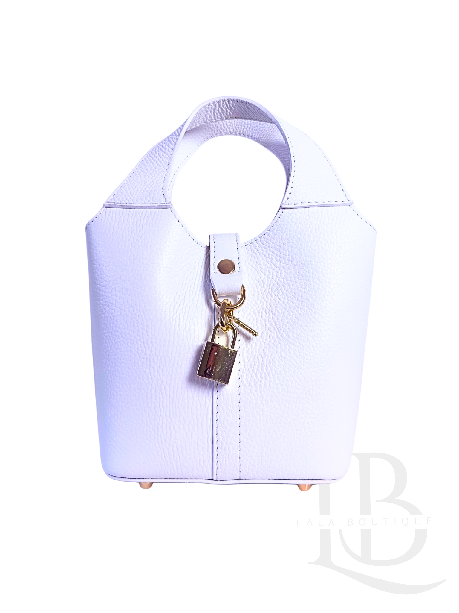 BOLSO DE PIEL COMPACTO, BLANCO
