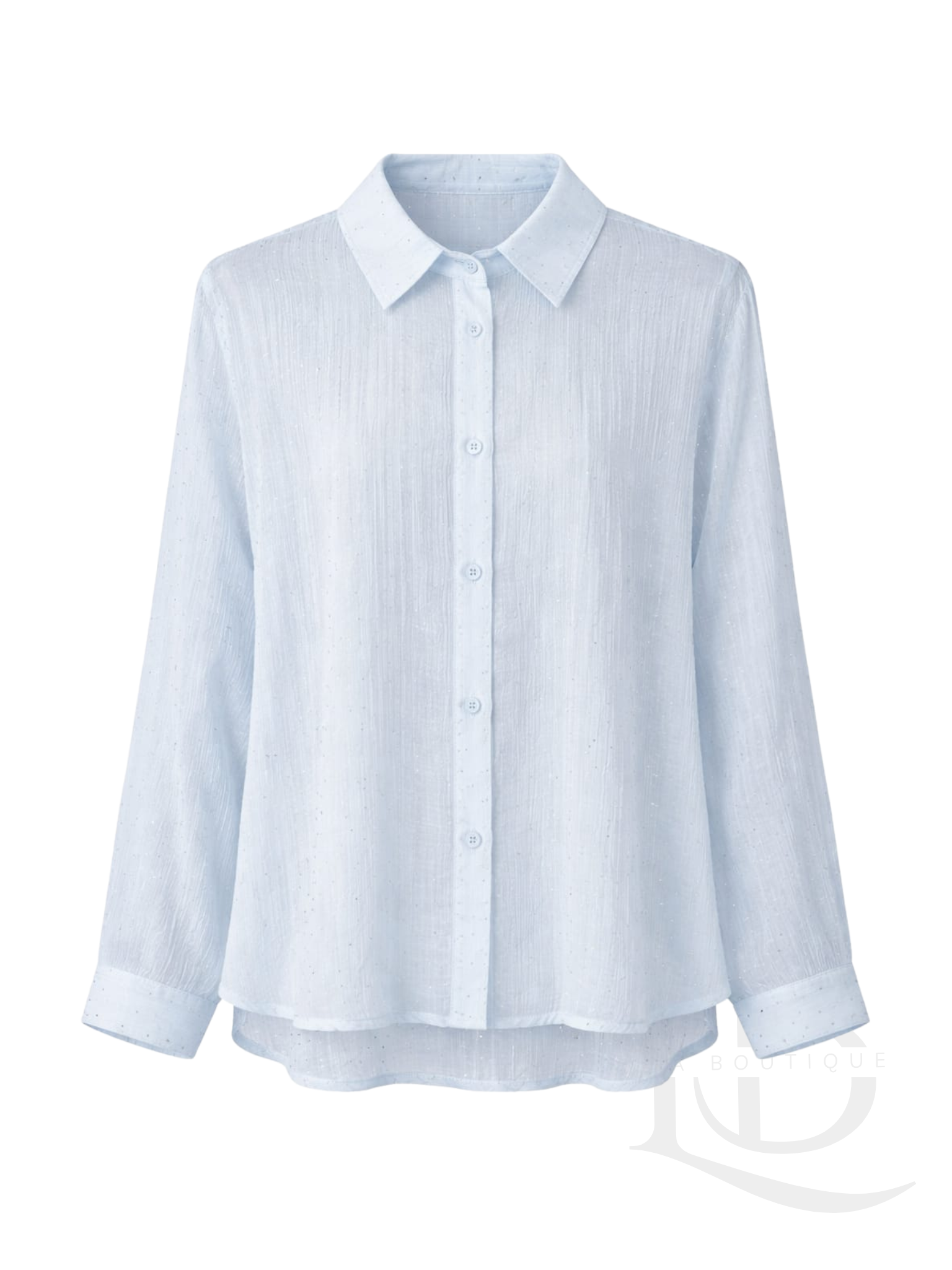 CAMISA VAPOROSA AZULADA CON PERLITAS