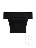 CROP TOP ESCOTE BARCO, OSCURO