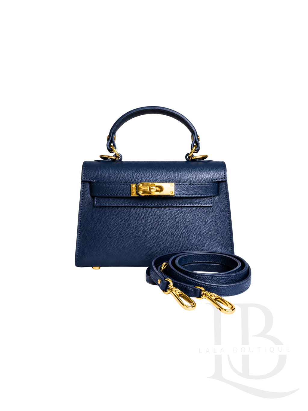 BOLSO 100% PIEL AZUL