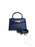 BOLSO 100% PIEL AZUL