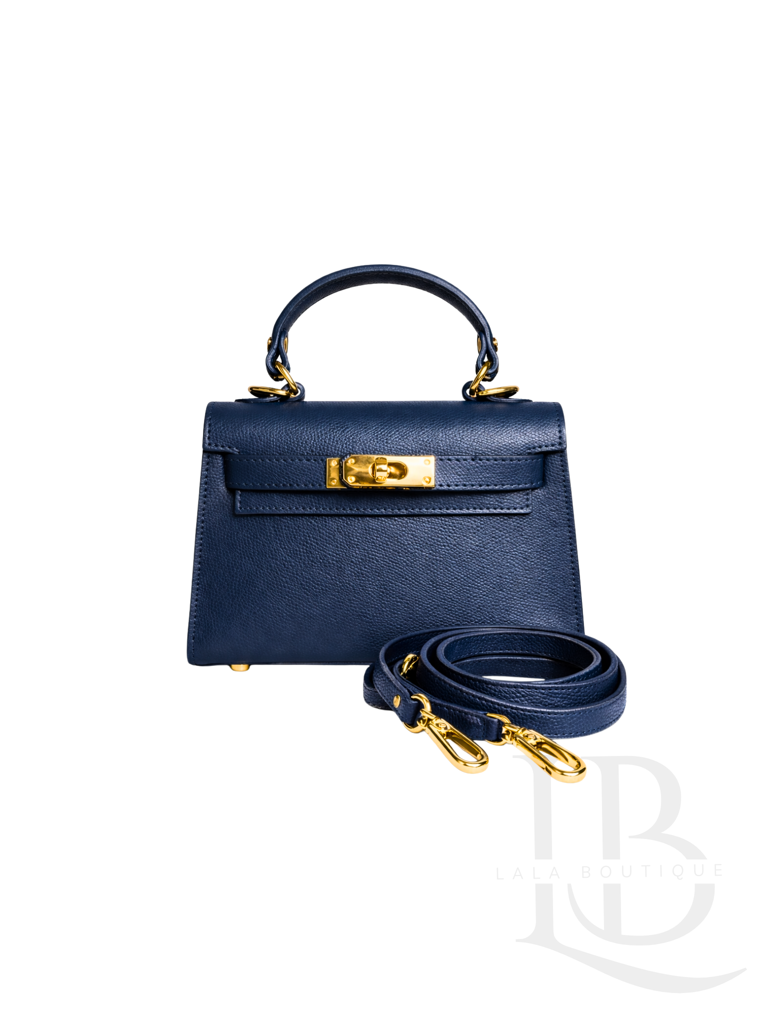 BOLSO 100% PIEL AZUL