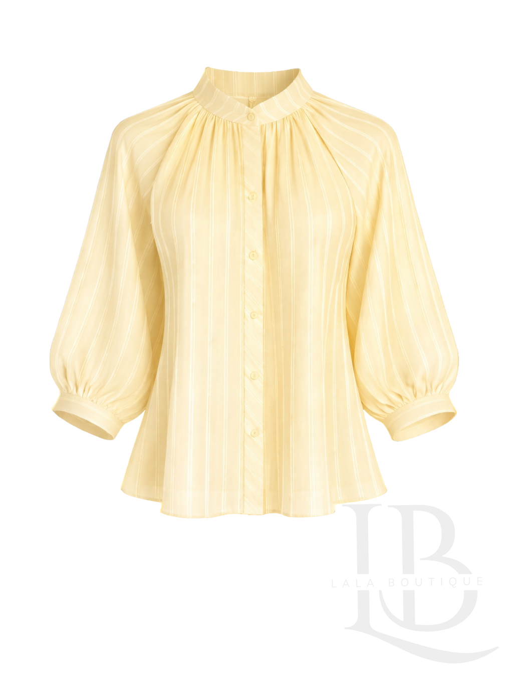 CAMISA FLUIDA RAYAS, AMARILLO SUAVE