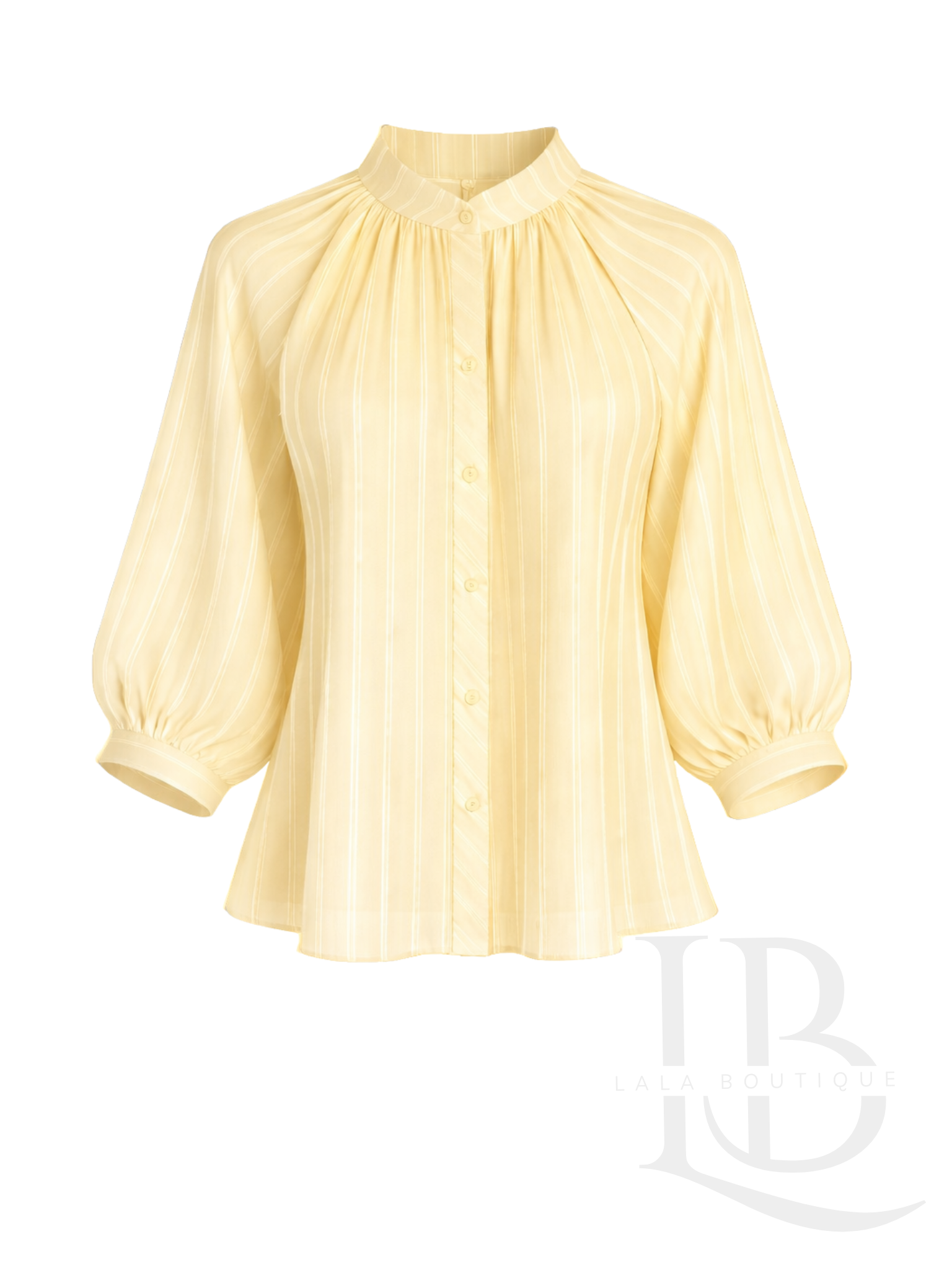 CAMISA FLUIDA RAYAS, AMARILLO SUAVE