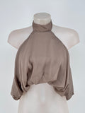 BLUSA GASA TAUPE CON FORRO