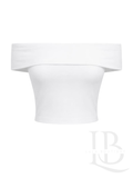 CROP TOP ESCOTE BARCO, BLANCO