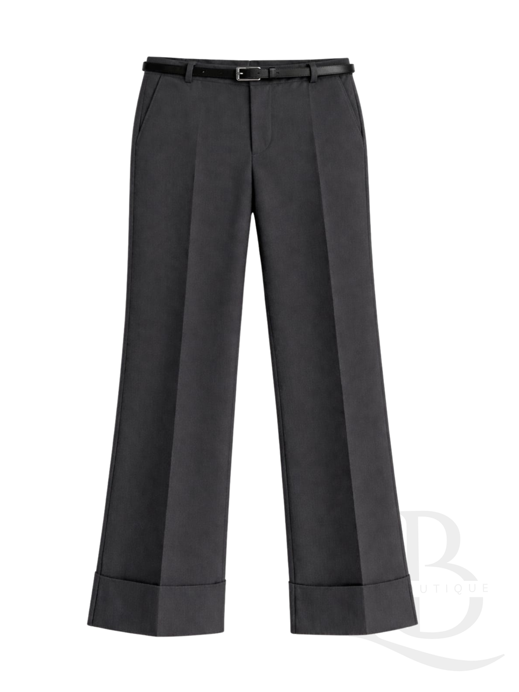 PANTALÓN DE VESTIR CORTE RECTO, GRIS ANTRACITA