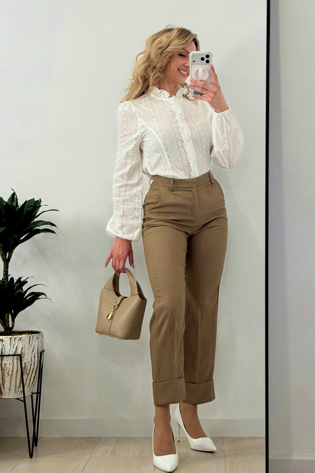 BOLSO DE PIEL COMPACTO CAMEL