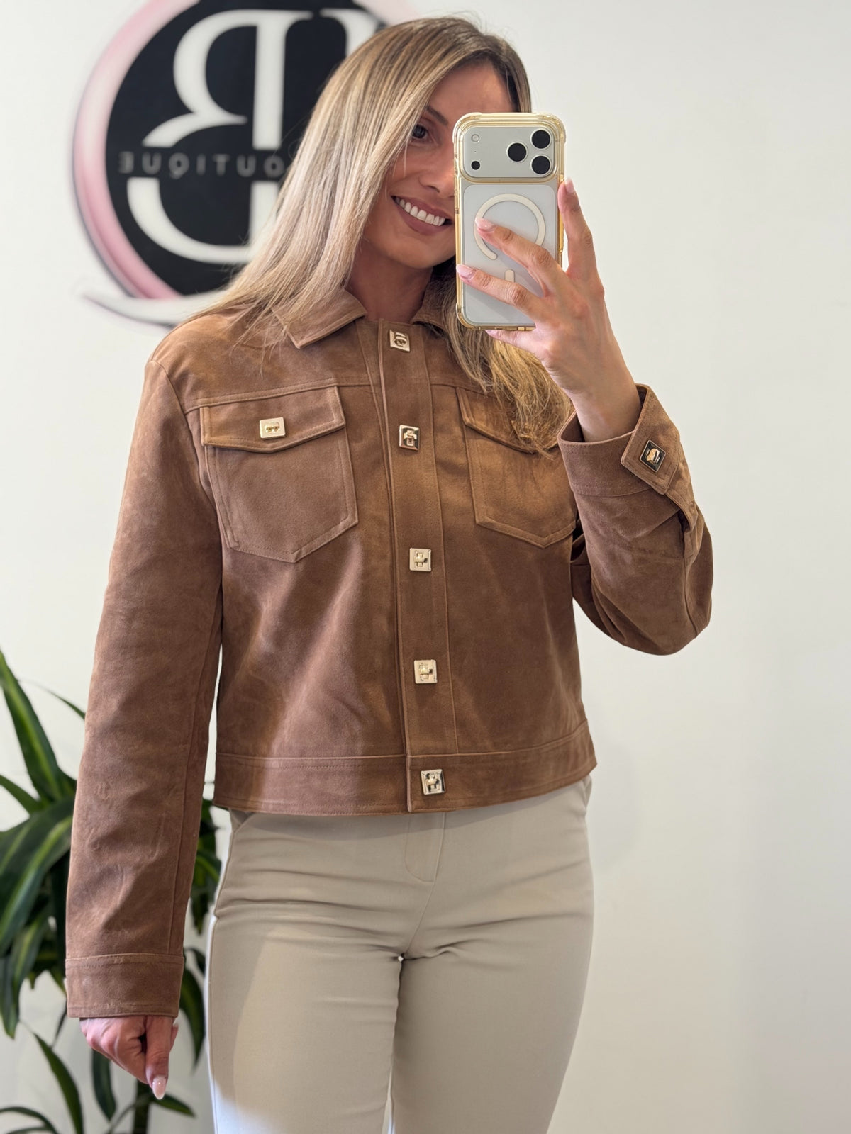 CHAQUETA ANTELINA MARRÓN