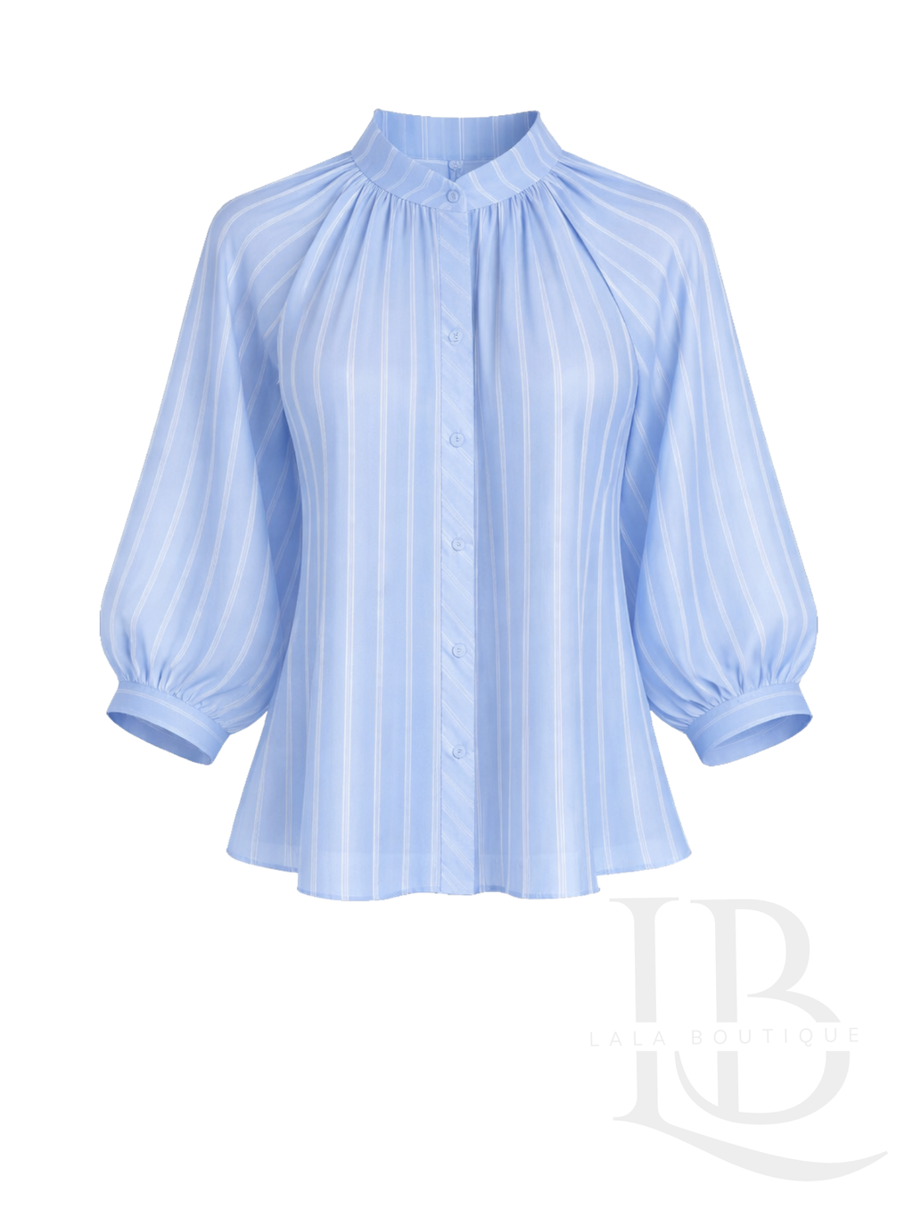 CAMISA FLUIDA RAYAS, AZUL SUAVE