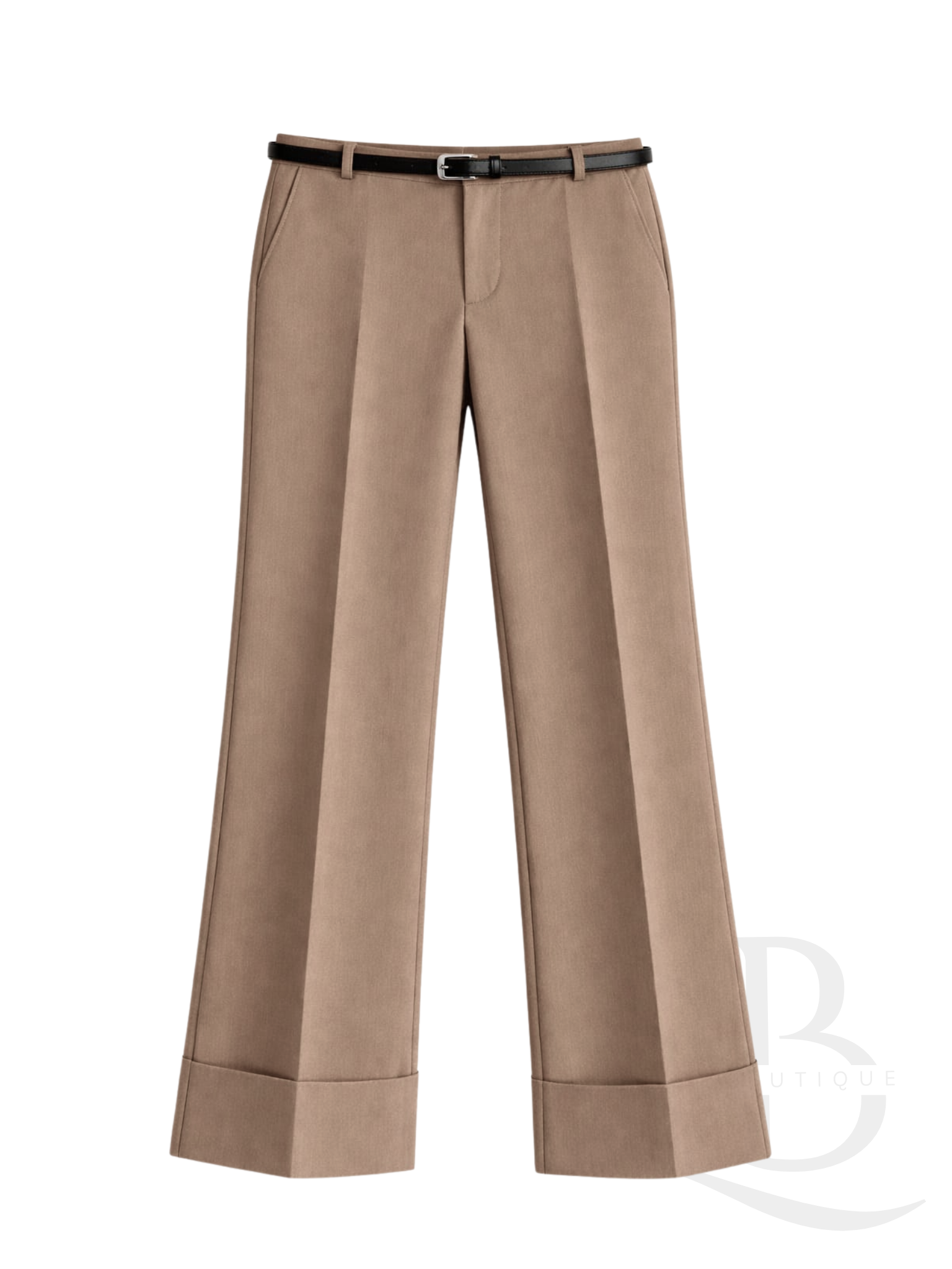 PANTALÓN DE VESTIR CORTE RECTO, CAMEL TOSTADO