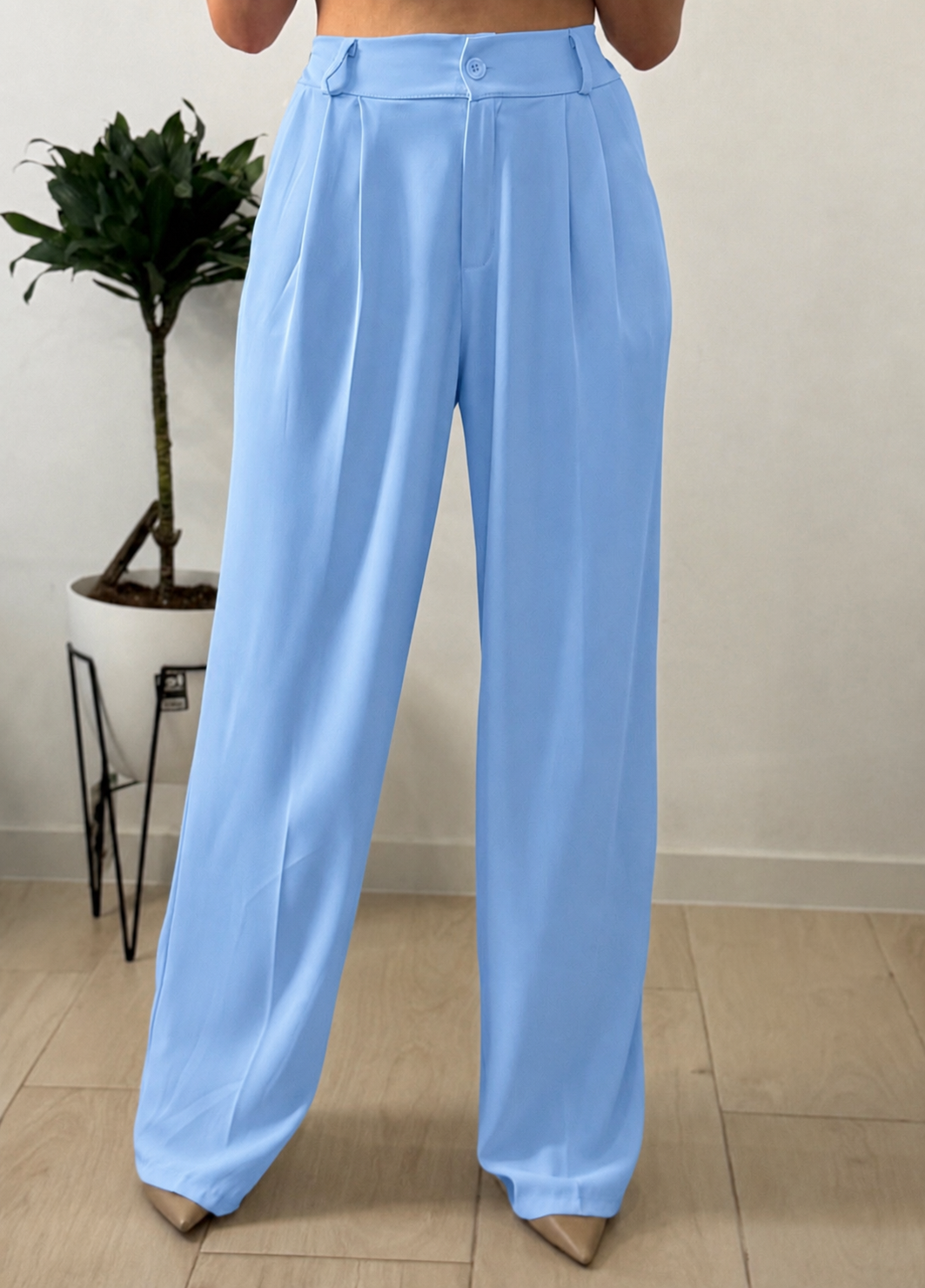 PANTALÓN FLUIDO CELESTE