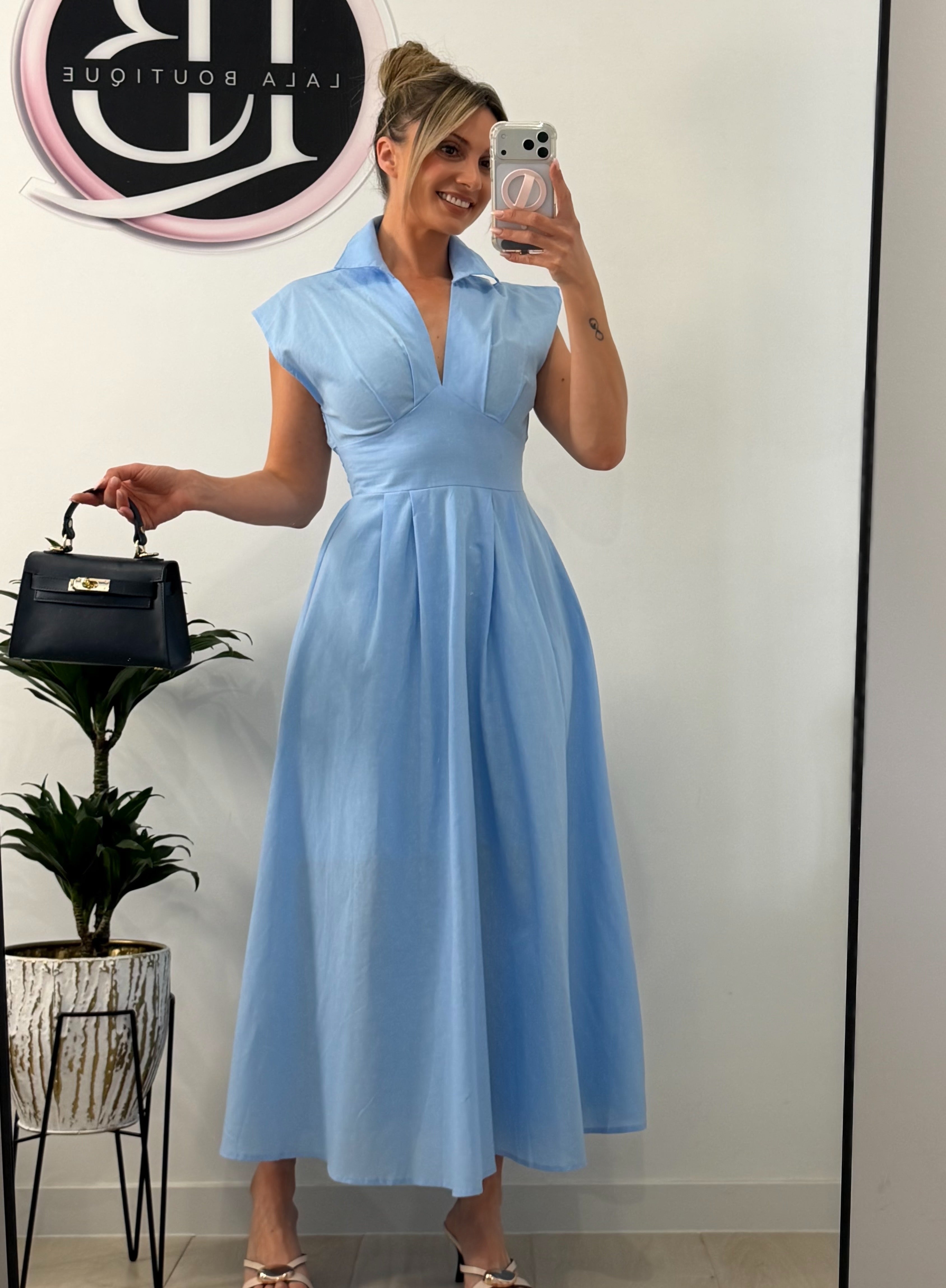 VESTIDO CAMISERO AZUL