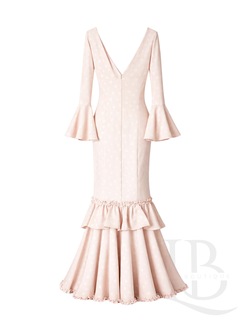 VESTIDO FLAMENCO DE LUNARES, BEIGE
