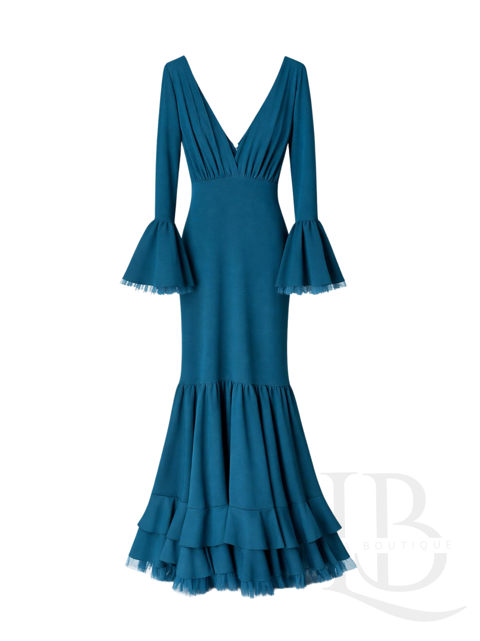 VESTIDO DE FLAMENCO CON TUL, AZUL