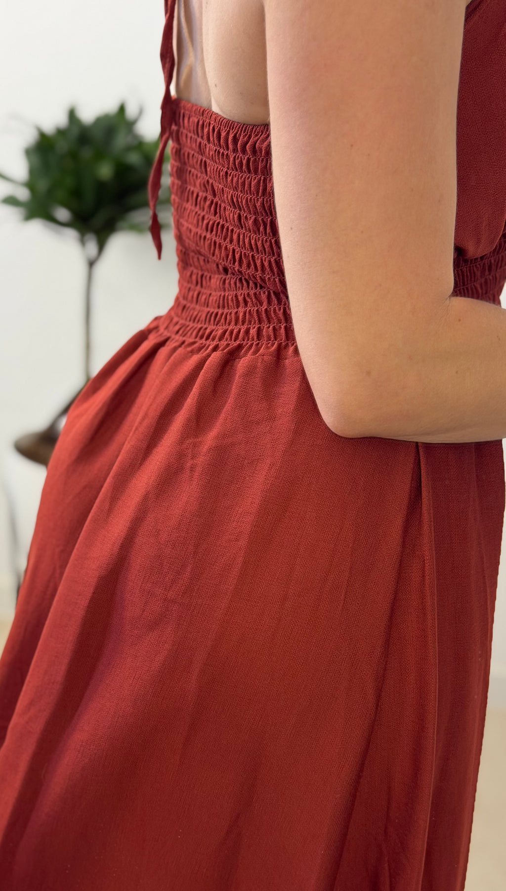 VESTIDO APERTURA TEJA