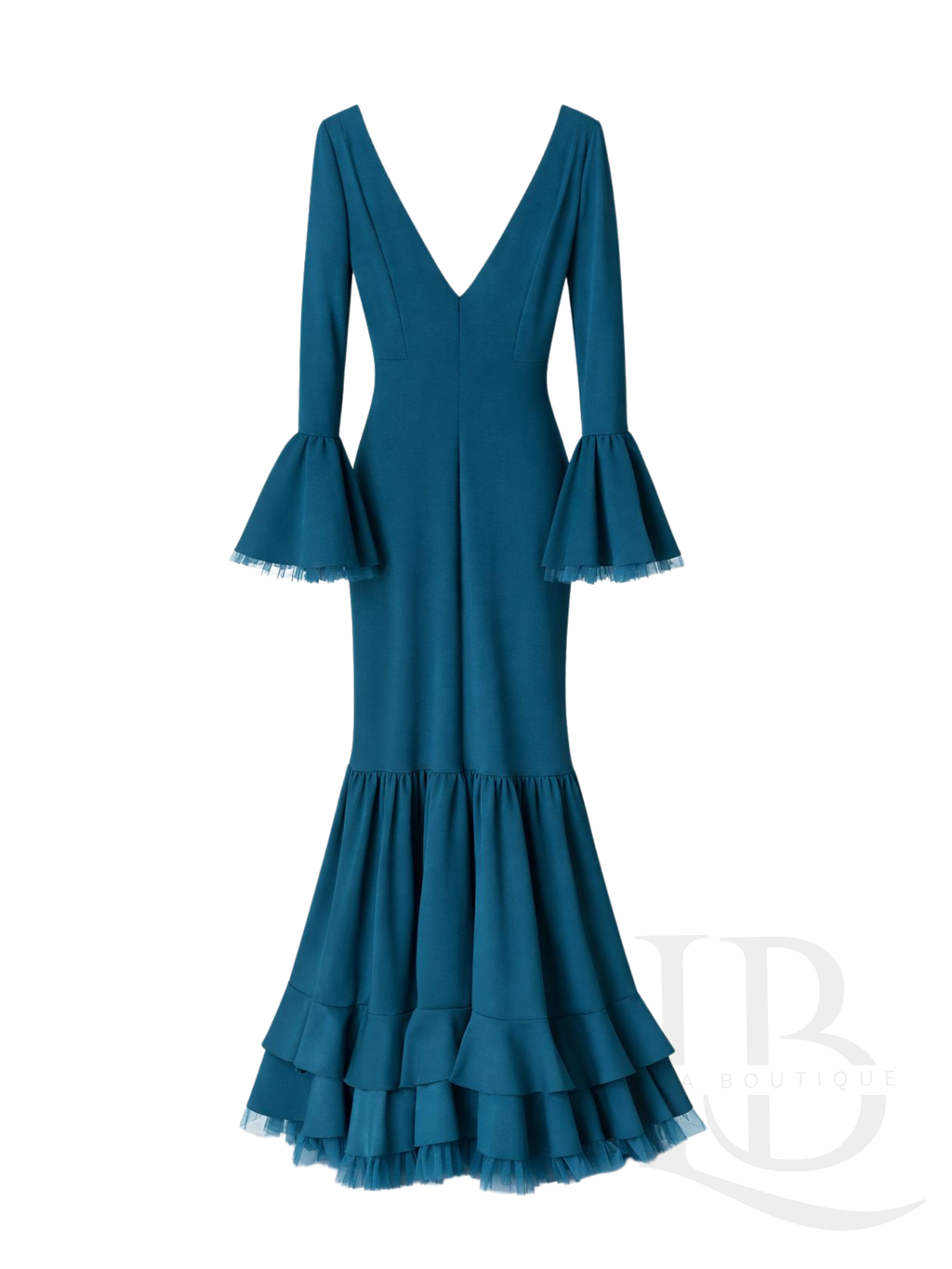 VESTIDO DE FLAMENCO CON TUL, AZUL