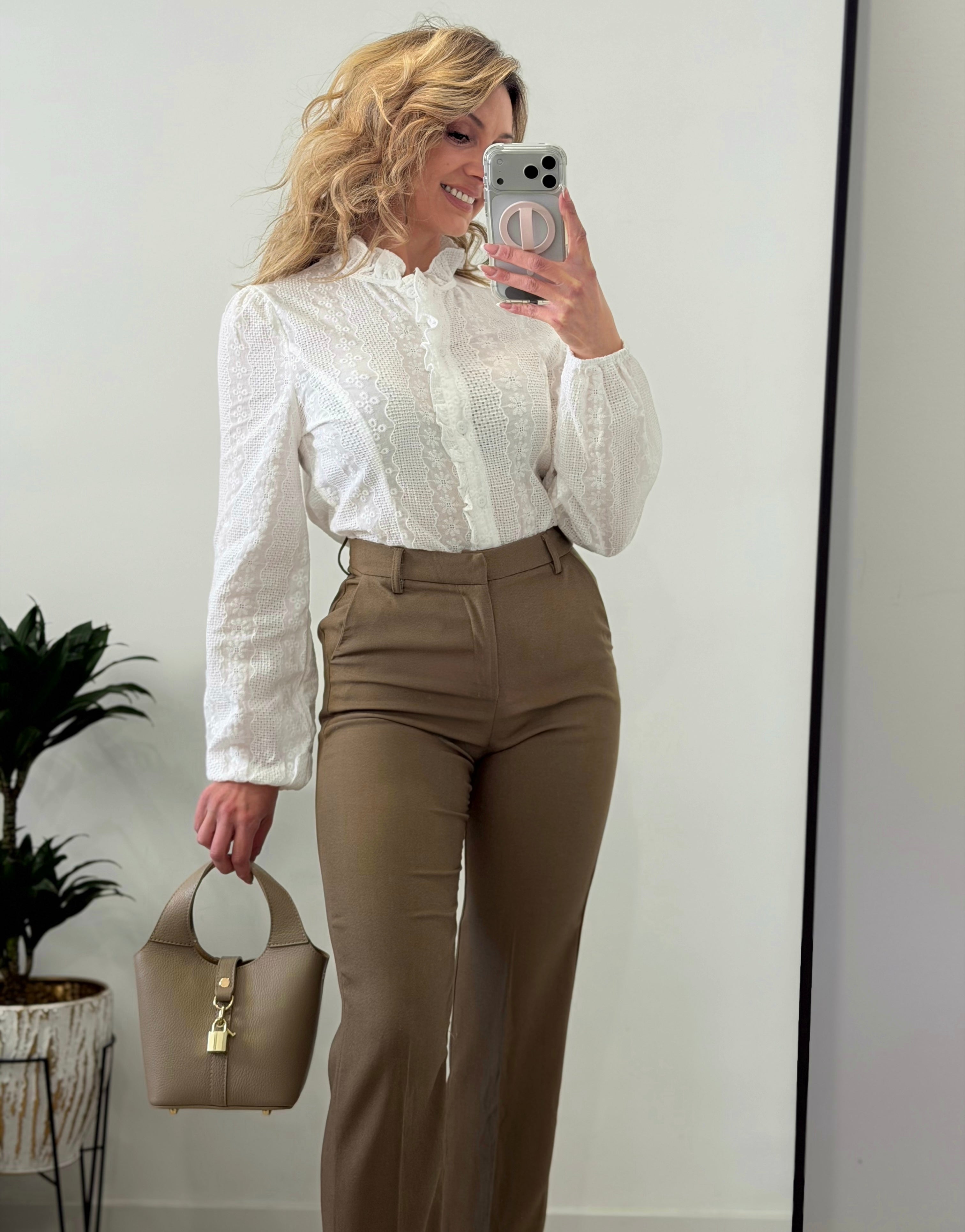 PANTALÓN DE VESTIR CORTE RECTO, CAMEL TOSTADO