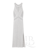 VESTIDO CALADO PLATEADO BRILLITOS