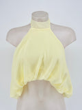 BLUSA GASA AMARILLO SUAVE CON FORRO