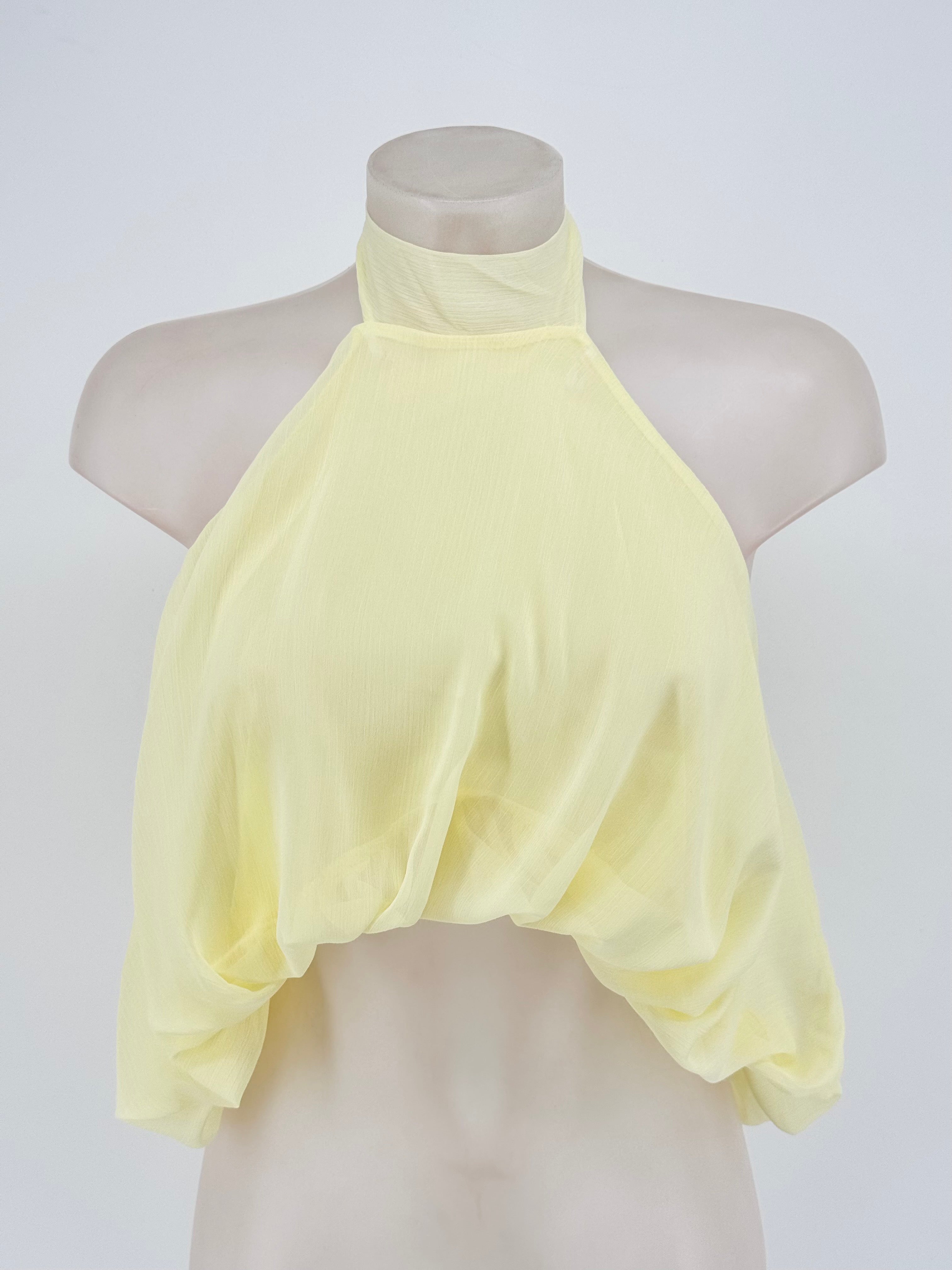 BLUSA GASA AMARILLO SUAVE CON FORRO