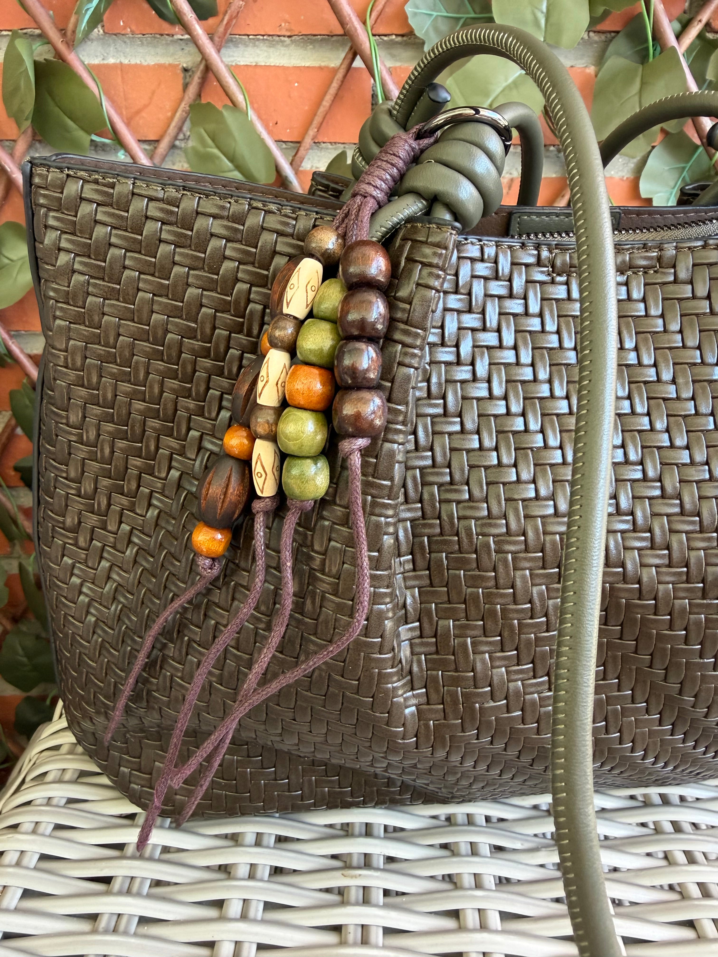 BOLSO TRENZADO VERDE OLIVA