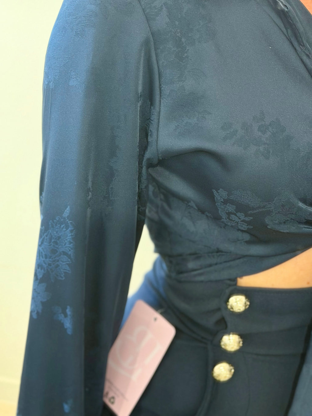 CAMISA CROP ASIA SATÉN