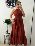 VESTIDO APERTURA TEJA