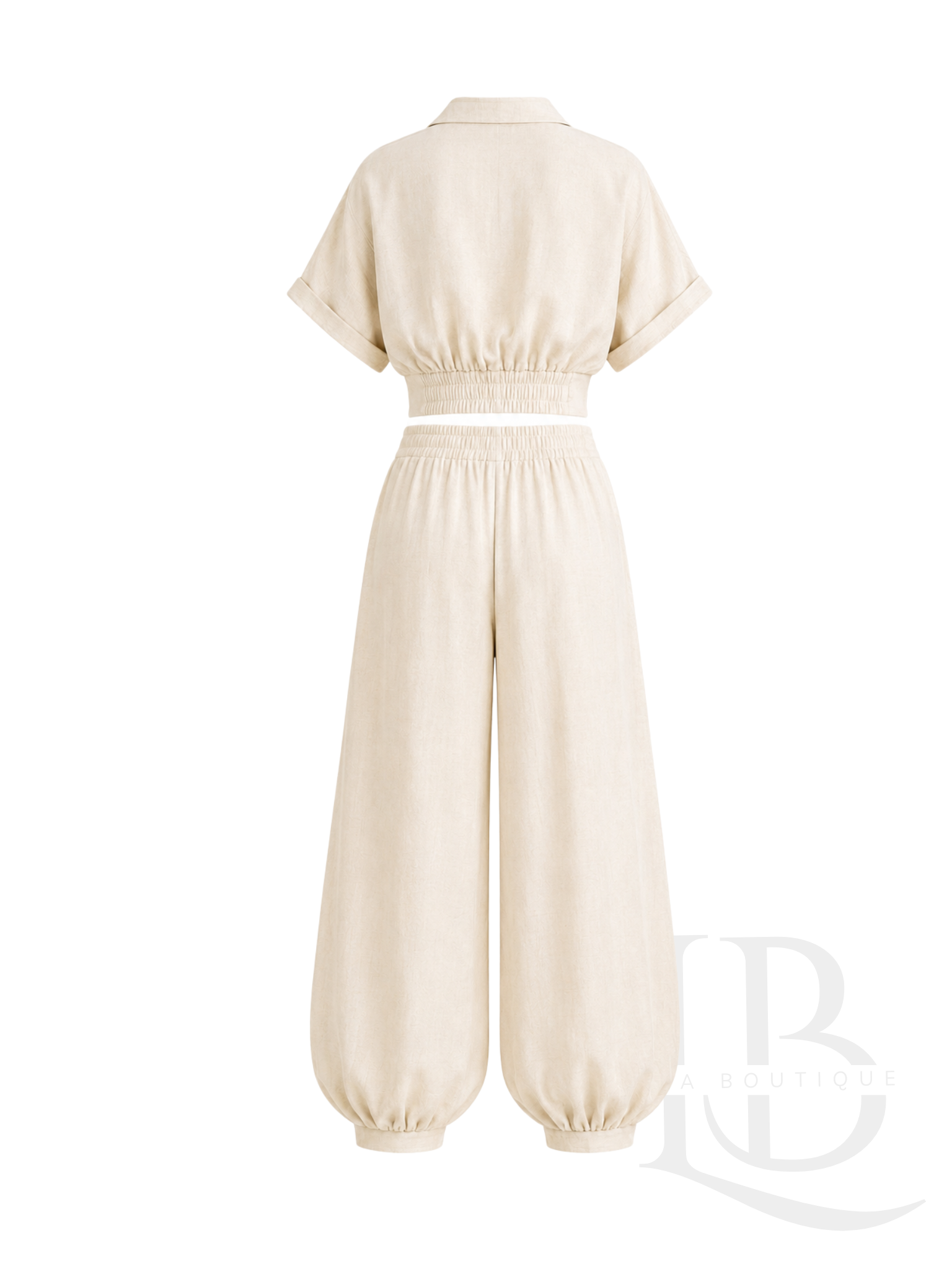 CONJUNTO FLUIDO BOMBACHO BEIGE-AMARILLO SUAVE