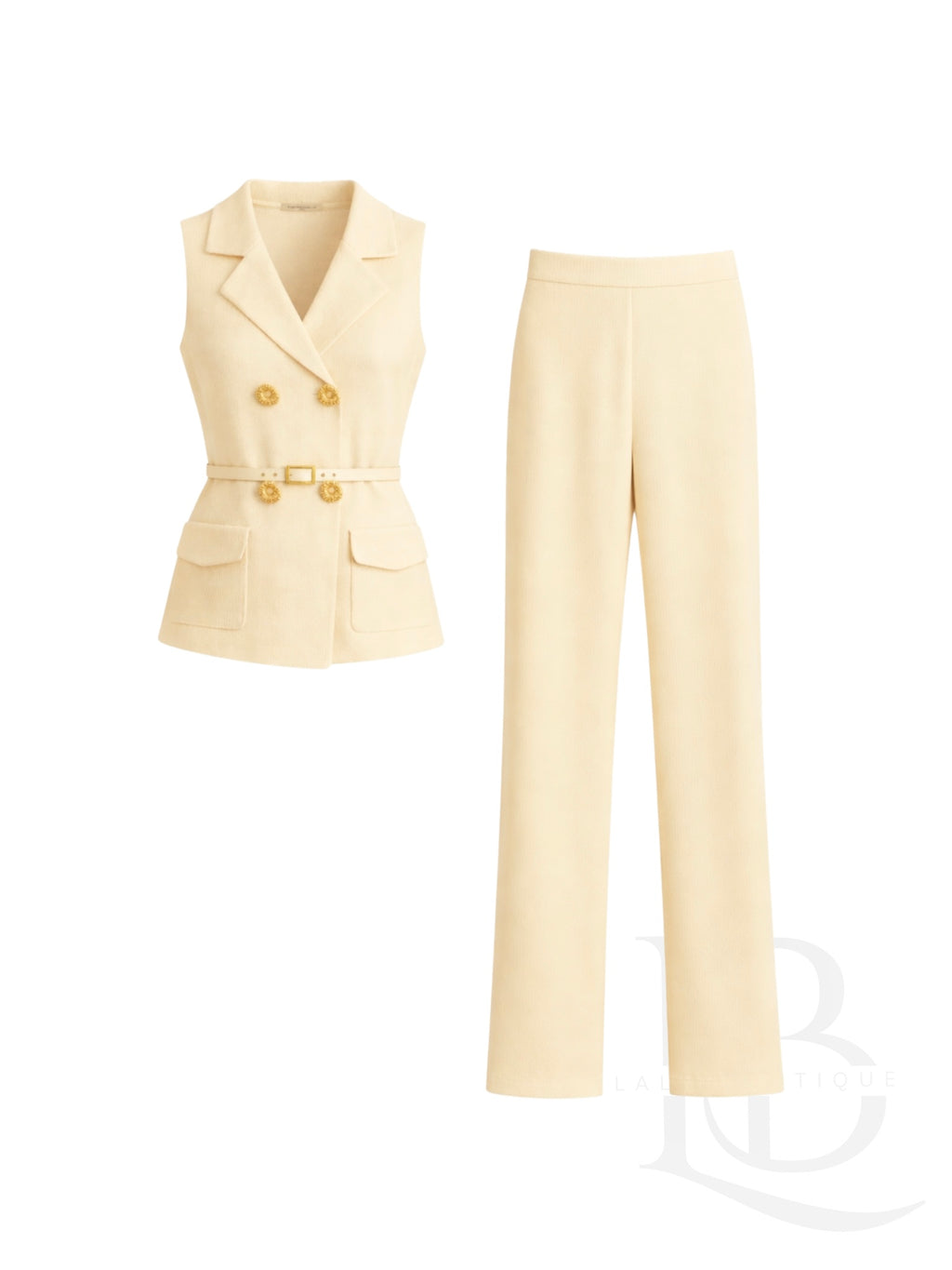 TRAJE DE PUNTO BEIGE/AMARILLO SUAVE