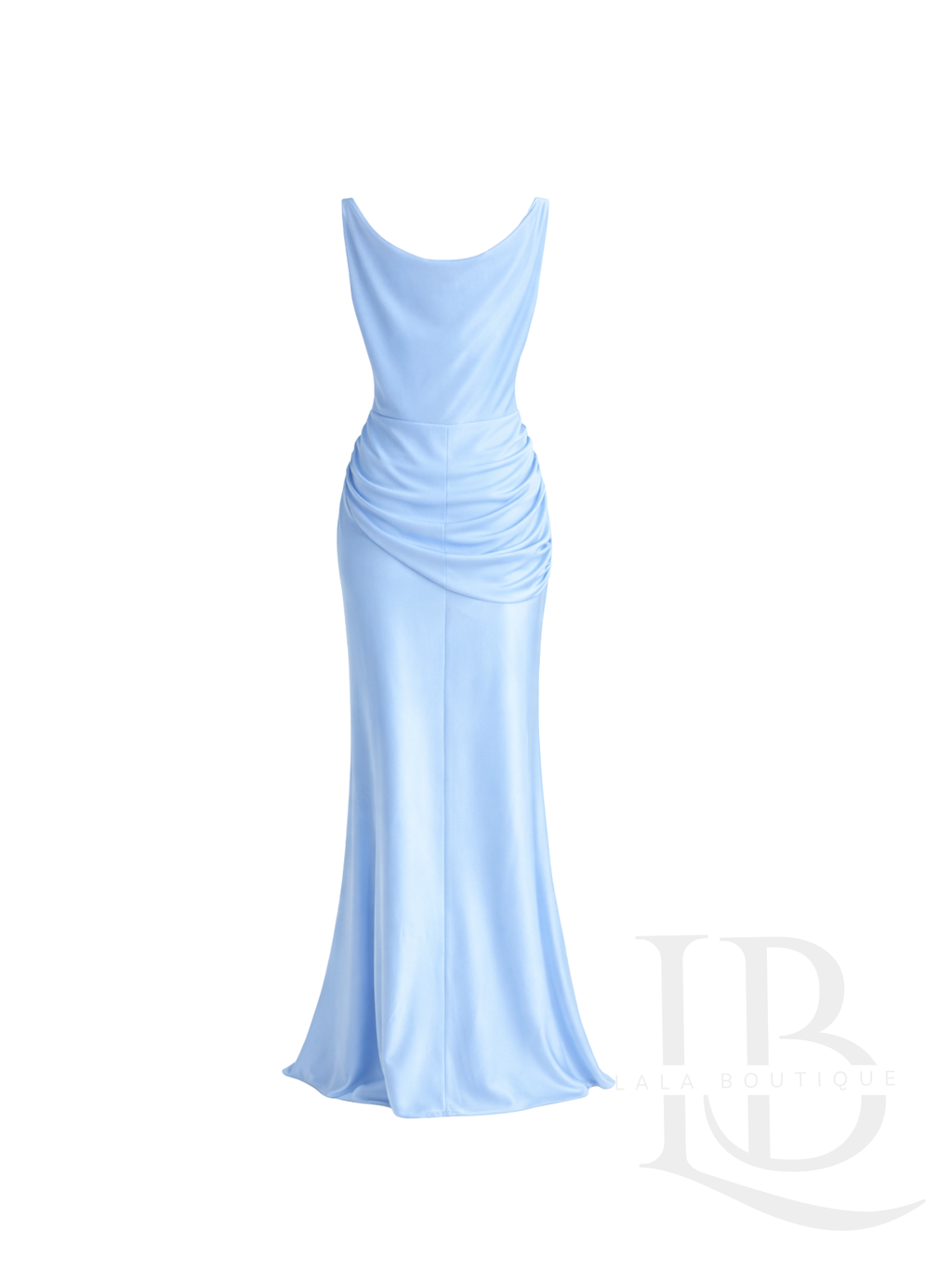 VESTIDO SATINADO AZUL CIELO
