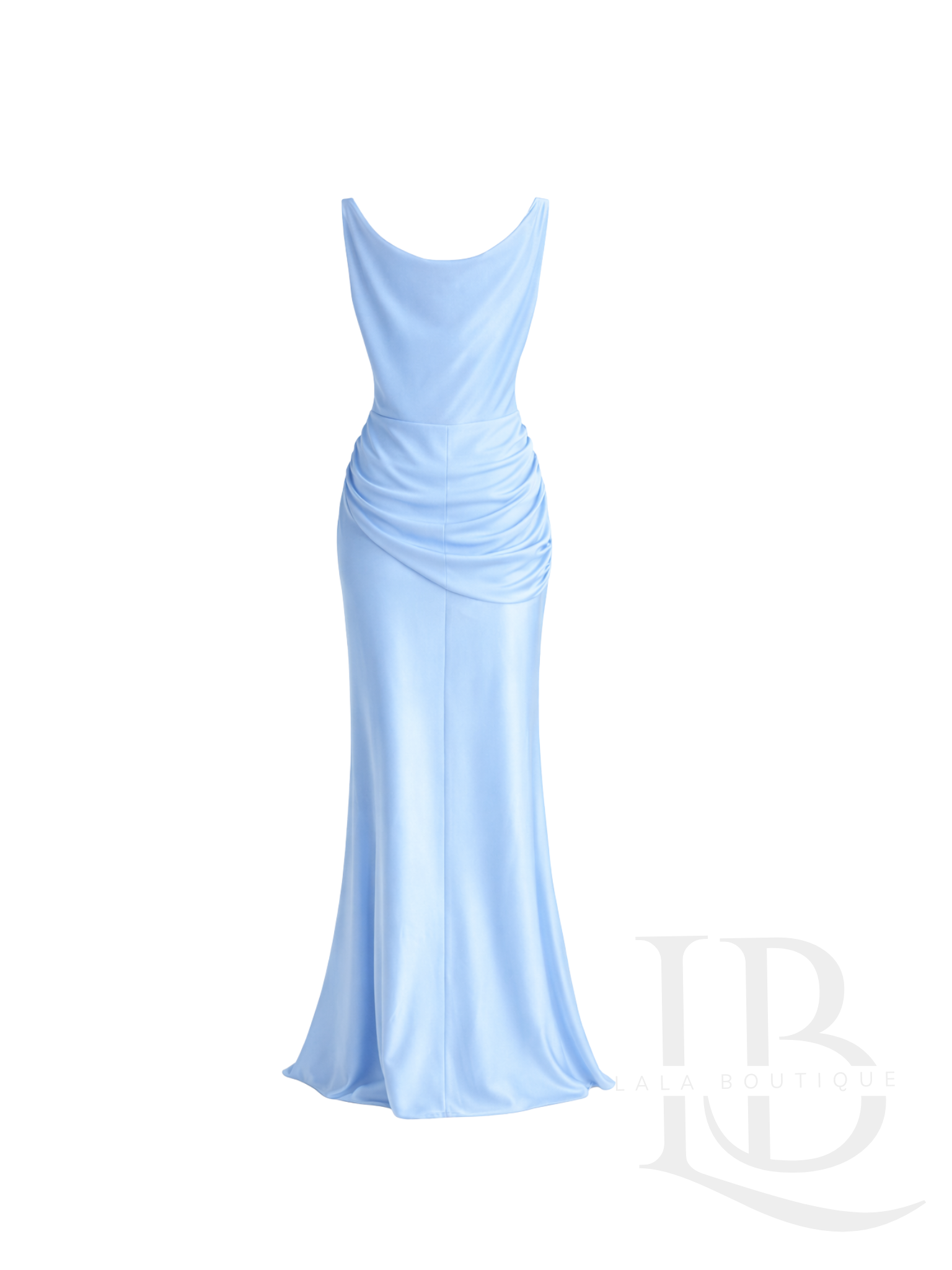 VESTIDO SATINADO AZUL CIELO