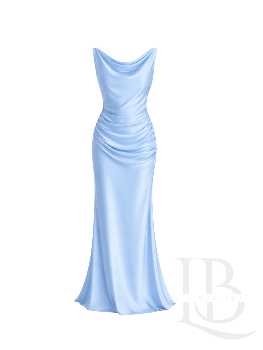 VESTIDO SATINADO AZUL CIELO