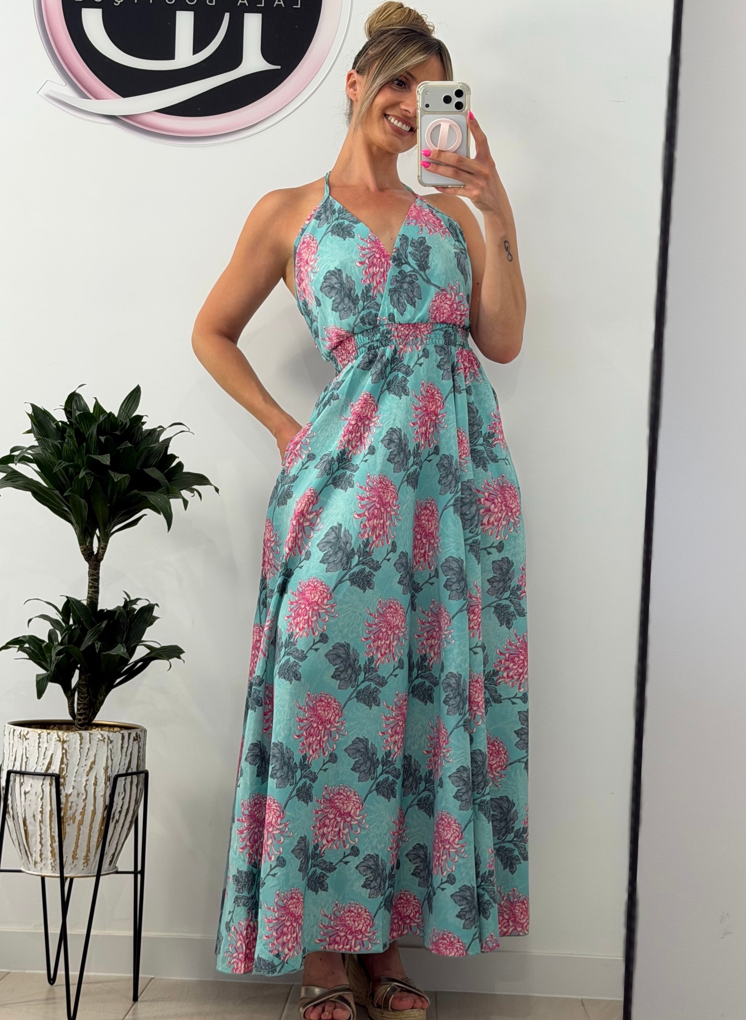 VESTIDO TROPICAL BOLSILLOS