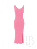 VESTIDO ROSA ENTALLADO