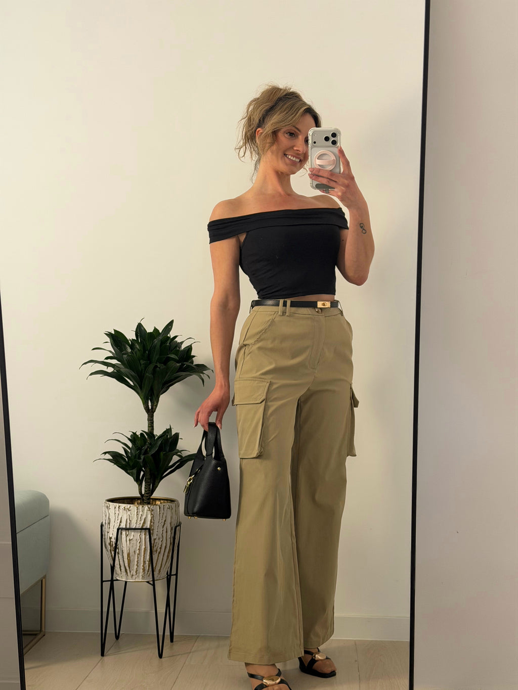 PANTALÓN CARGO RECTO, CAMEL
