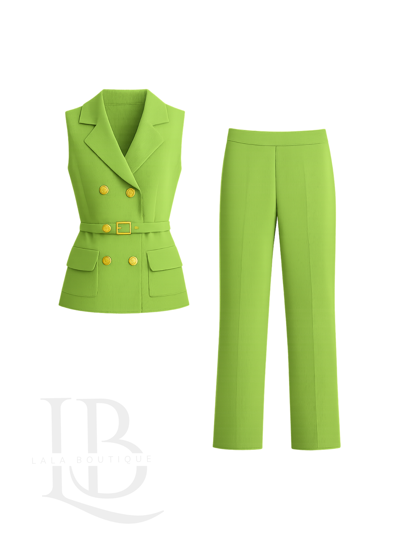 TRAJE DE PUNTO VERDE PISTACHO
