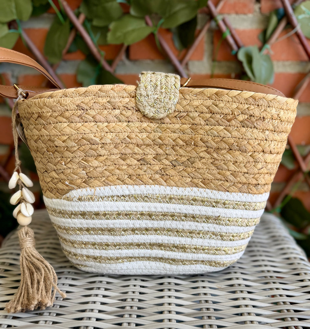 BOLSO RAFIA CONCHAS