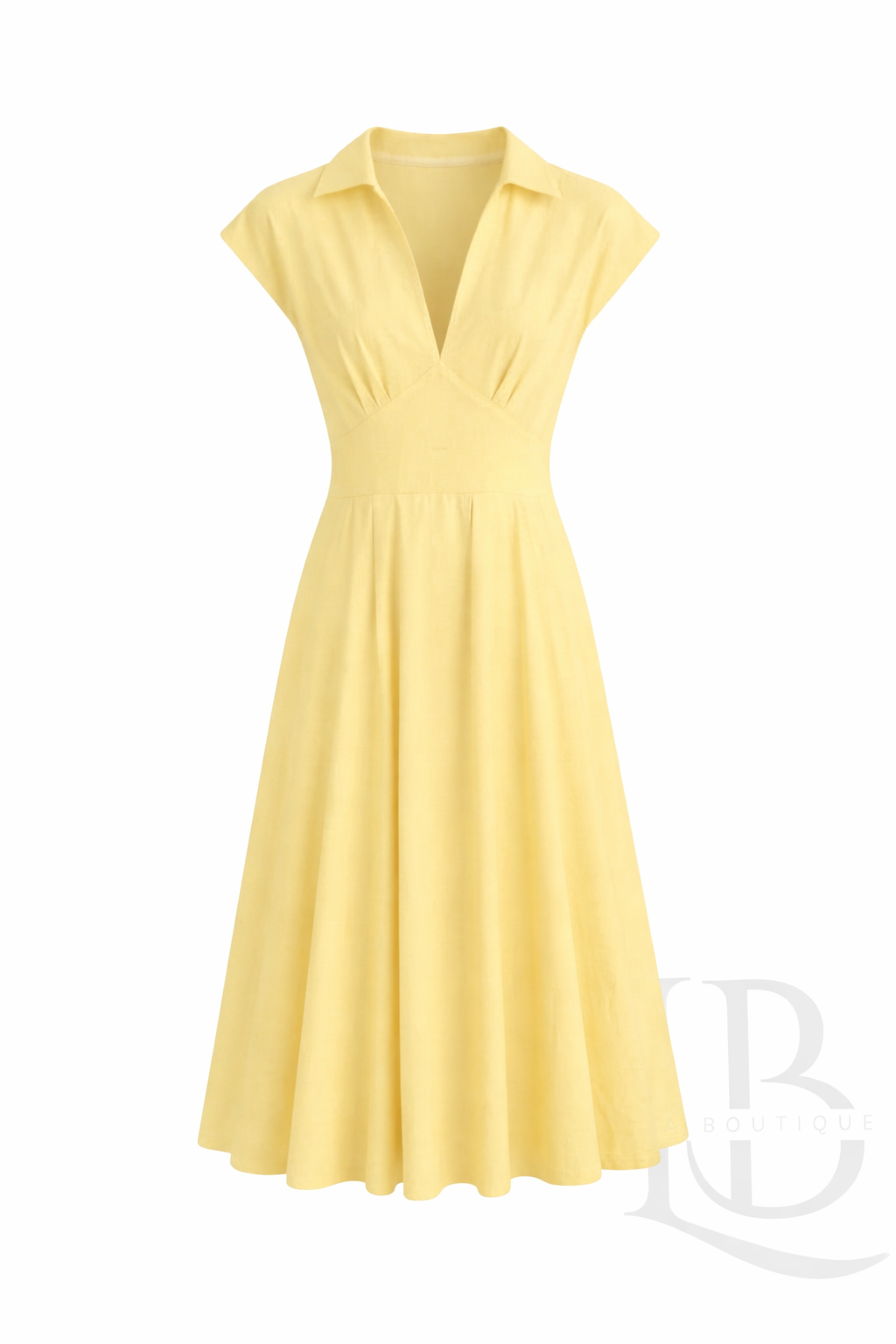 VESTIDO CAMISERO BEIGE AMARILLO