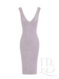 VESTIDO ENTALLADO MALVITA CON BRILLITOS PLATEADOS