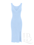 VESTIDO AZUL ENTALLADO