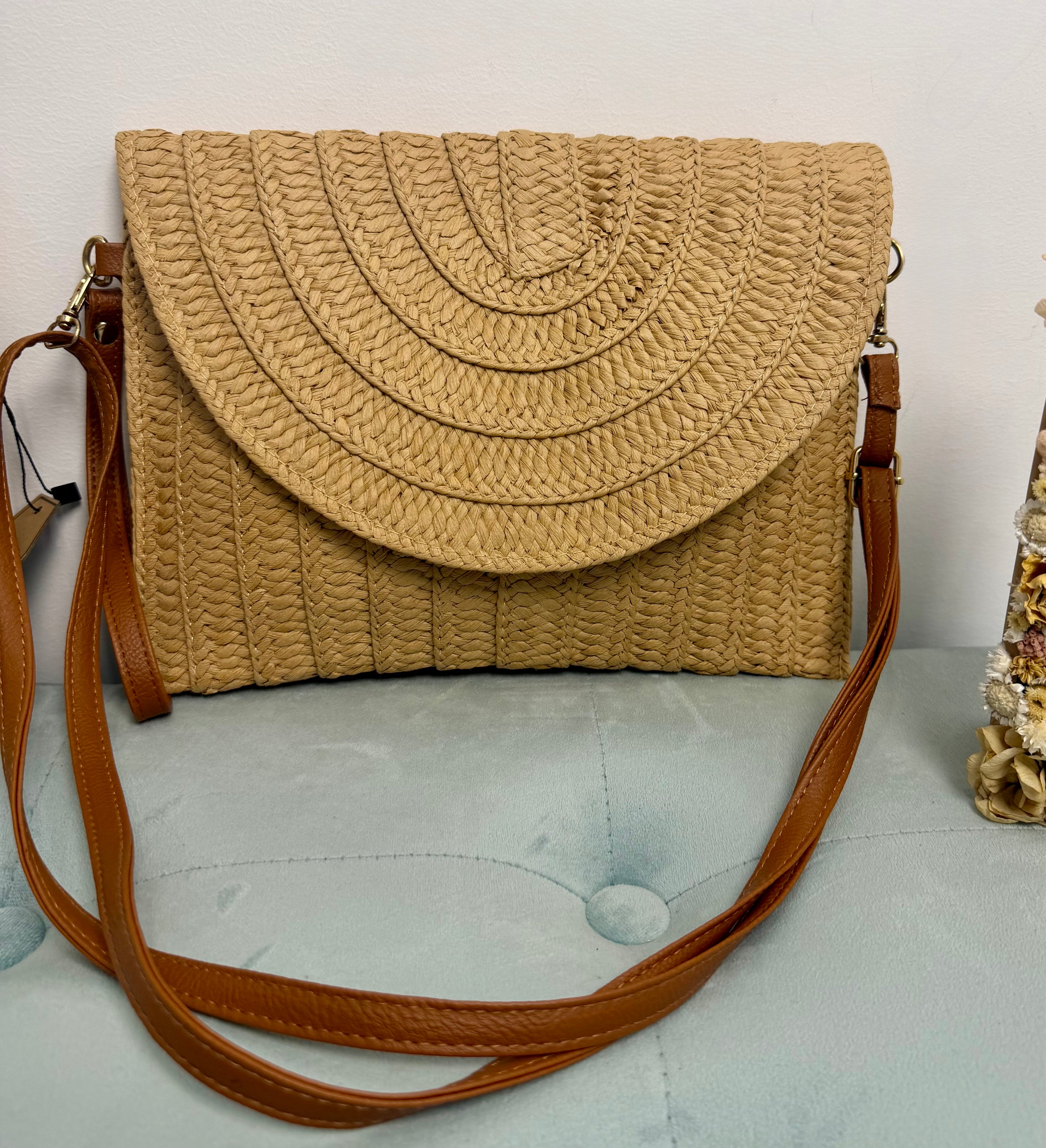 BOLSO RAFIA MARRÓN