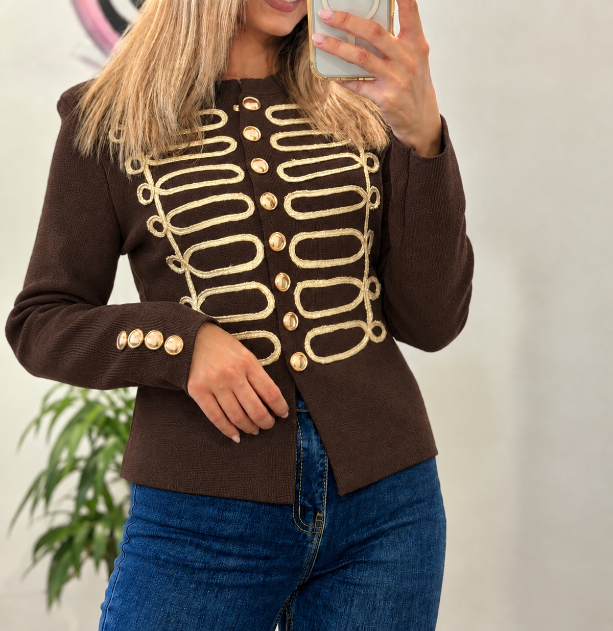 CHAQUETA EXCLUSIVA MILITAR CHOCOLATE