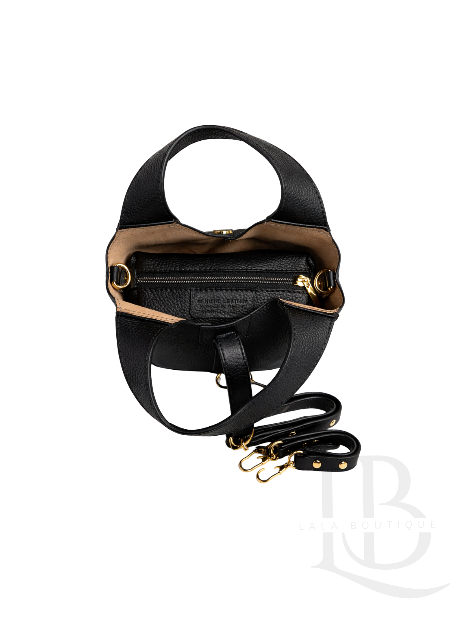 BOLSO DE PIEL COMPACTO OSCURO